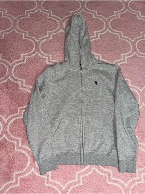 Ralph Lauren U.S. Polo Assn. Grey Hoodie with Navy Trim